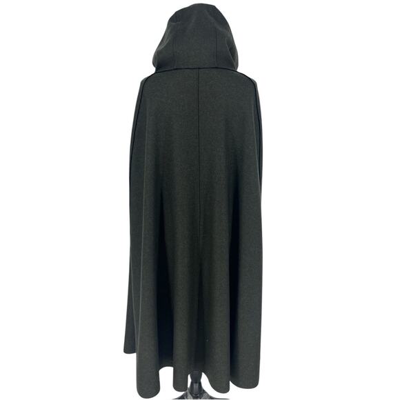 Lamberto Losani Hooded Poncho 100% Cashmere in Green - Picture 13 of 16